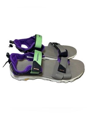 Merrell Speed Fusion Strap Sandals Moon Rock Leather Light Green Purple Men 11